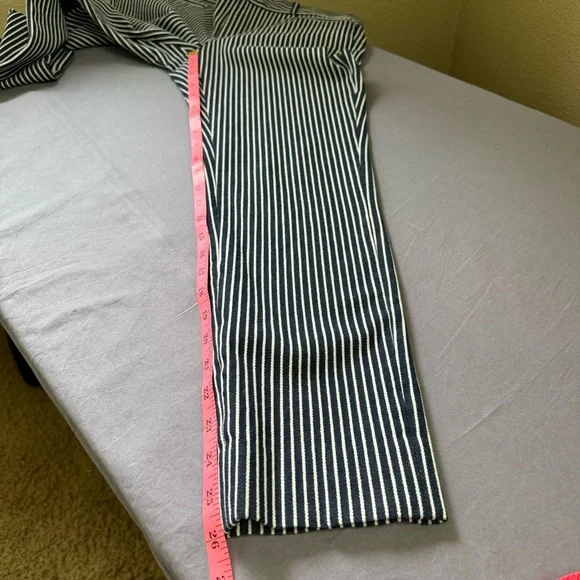 Banana Republic pants women 2 cotton blend slim ankle pin striped pants blue - Picture 12 of 13